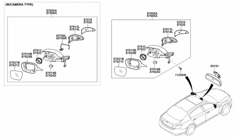 2015 Kia K900 Lamp Assembly-Outside Mirror Diagram for 876133T000