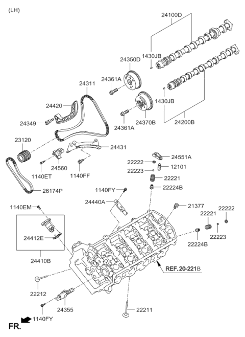 2015 Kia K900 Sprocket-Crankshaft Diagram for 231223F400