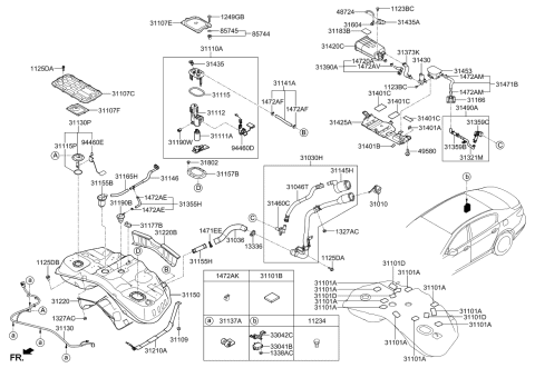 2015 Kia K900 Canister Assembly Diagram for 314203M500