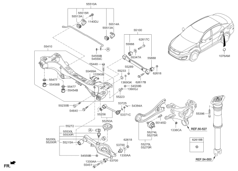2015 Kia Optima Bush-Rear Suspension Arm Diagram for 552153R000