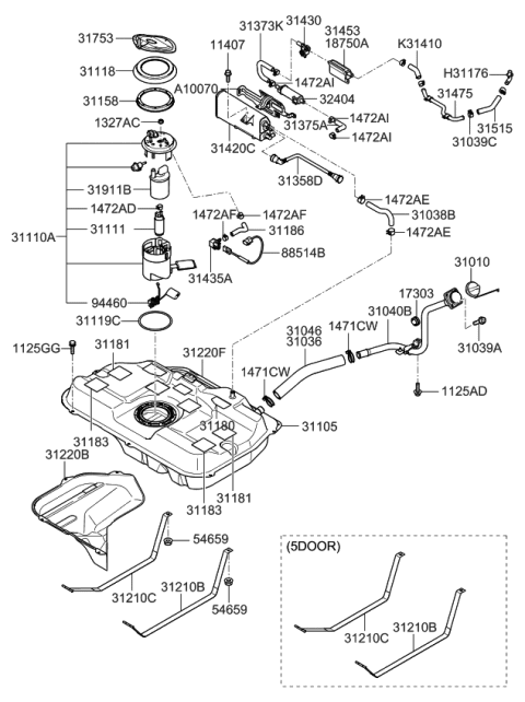 2008 Kia Spectra Fuel System Diagram