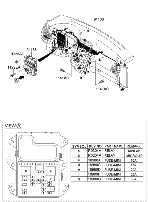 2009 Kia Spectra Wiring Assembly-Main Diagram for 913402F241