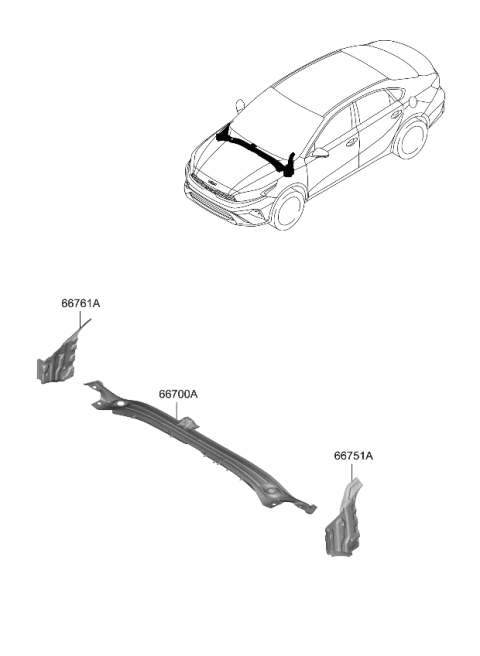 2023 Kia Forte Cowl Panel Diagram