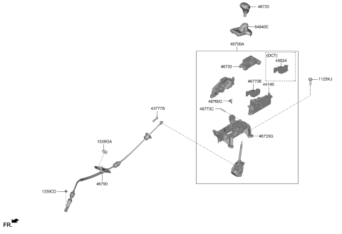 2023 Kia Forte Bracket Assembly-Shift Lever Diagram for 46730F0100