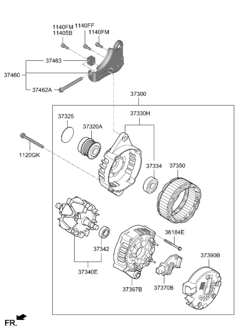 2023 Kia Forte Alternator Diagram 1