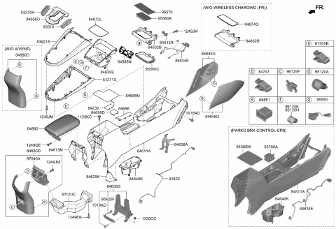 2023 Kia Forte Cup Holder Assembly Diagram for 84670M7000