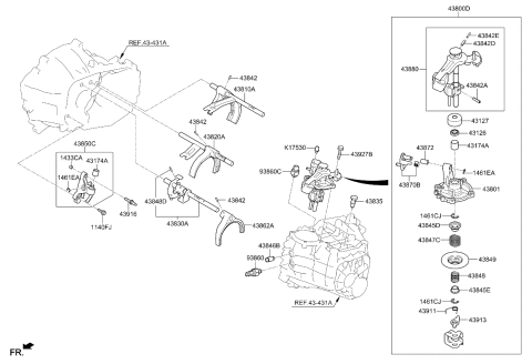 2022 Kia Forte Gear Shift Control-Manual Diagram 2