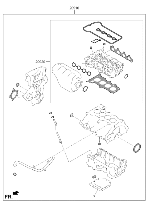 2022 Kia Forte Engine Gasket Kit Diagram 1