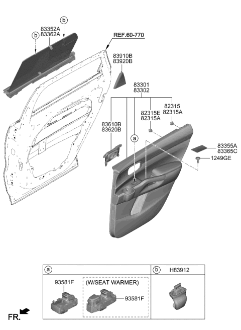 2023 Kia Sorento Rear Door Trim Diagram