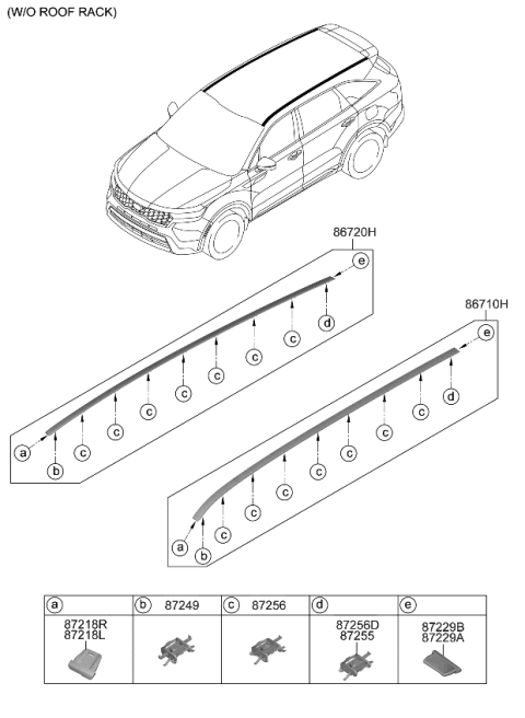 2023 Kia Sorento Roof Garnish & Rear Spoiler Diagram 4