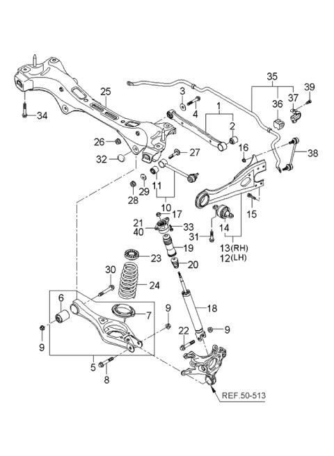 2006 Kia Optima Bush-Rear Suspension Arm Diagram for 552152G000
