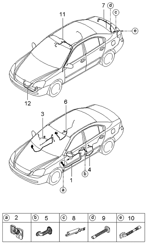 2006 Kia Optima Wiring Assembly-Trunk Room Diagram for 916702G010