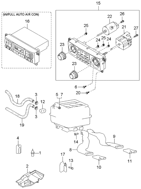 2001 Kia Optima Heater System-Control & Duct Diagram 2