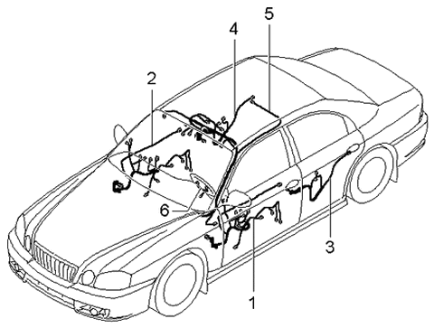 2002 Kia Optima Wiring Assembly-Roof Diagram for 916903C080