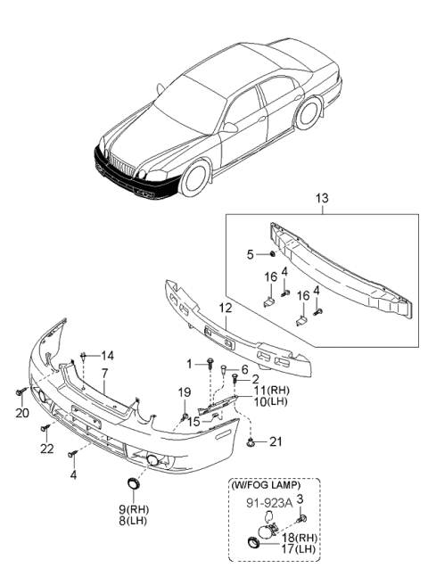 2003 Kia Optima Bumper-Front Diagram 2