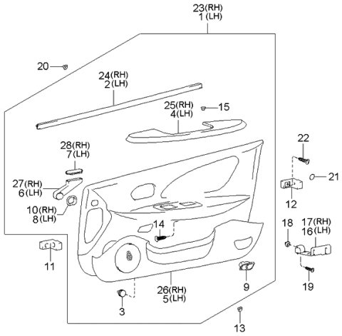 2004 Kia Optima Cover Assembly-Front Door A/R Diagram for 8236038010JA