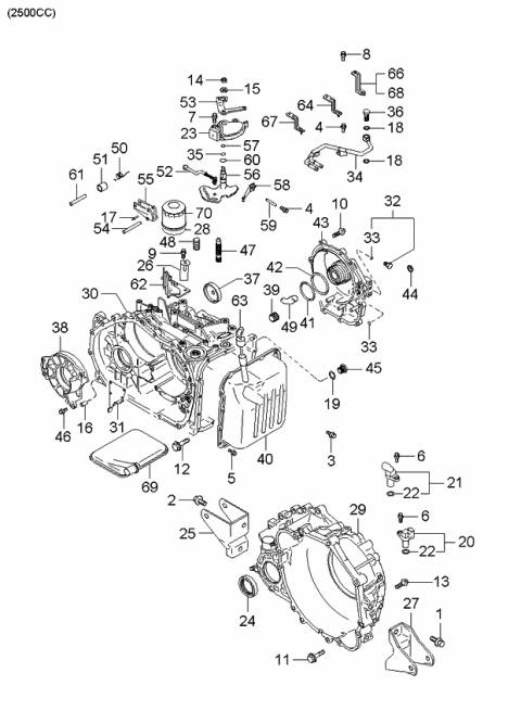 2001 Kia Optima Support Assembly-Parking Roller Diagram for 4593839000