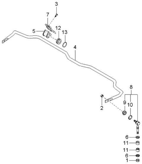 2002 Kia Optima Bush-Stabilizer Bar Diagram for 5481339001