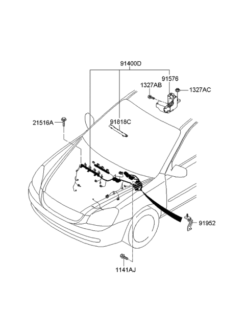 2006 Kia Optima Wiring Assembly-Control Diagram for 914002G351