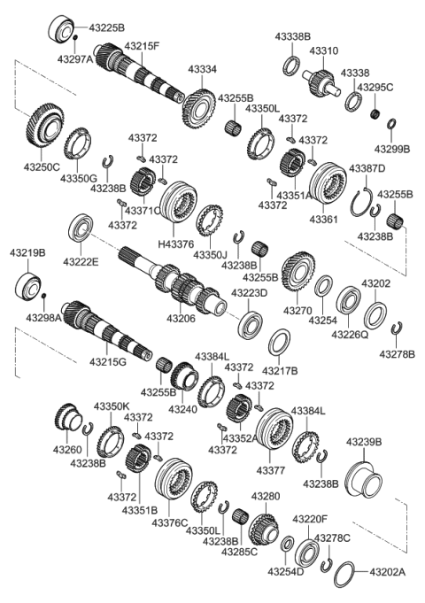 2008 Kia Optima Gear Assembly-5TH Speed Diagram for 4324024310