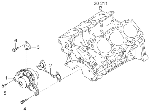 2006 Kia Amanti Pump Assembly-Water Diagram for 2510039011
