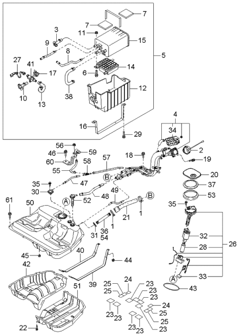 2006 Kia Amanti Band Assembly-Canister Diagram for 314553F550