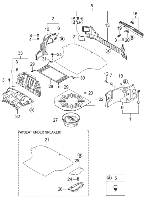 2006 Kia Amanti Hook Assembly-Luggage Floor Diagram for 857923F000