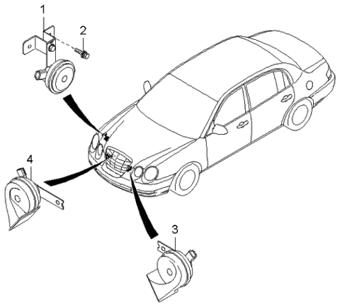 2005 Kia Amanti Horn Assembly-Low Diagram for 966113F001