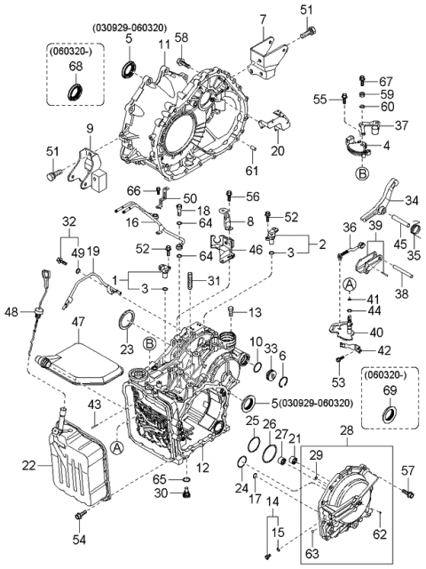 2006 Kia Amanti Bracket Assembly-Shift Cable Diagram for 4597039551