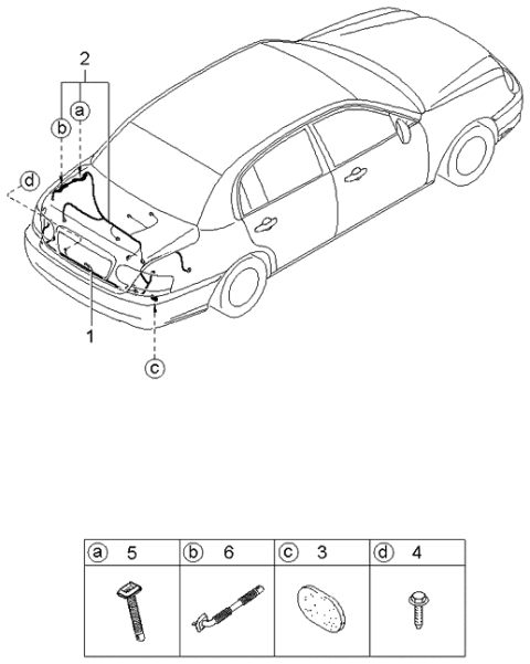 2004 Kia Amanti Wiring Assembly-Trunk Lid Diagram for 916703F040