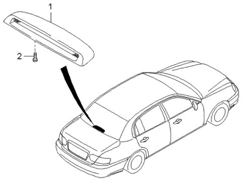 2005 Kia Amanti Lamp Assembly-High Mounted Diagram for 927013F000LK