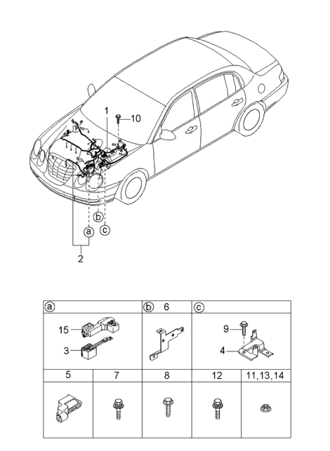 2004 Kia Amanti Battery Wiring Assembly Diagram for 918503F011