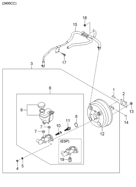 2006 Kia Rondo Cylinder Assembly-Brake Diagram for 585101D030
