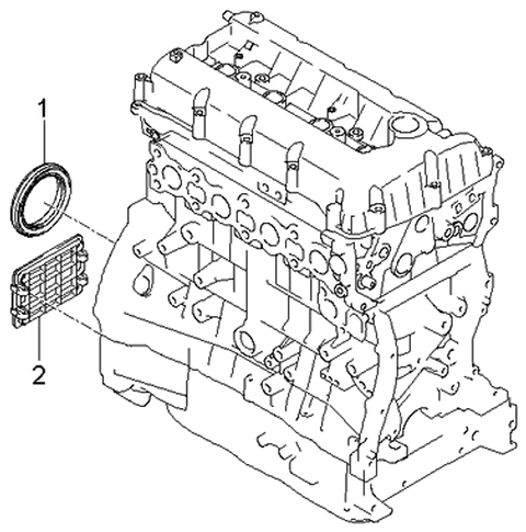 2006 Kia Rondo Front Case, Oil Cooler & Filter Diagram 1