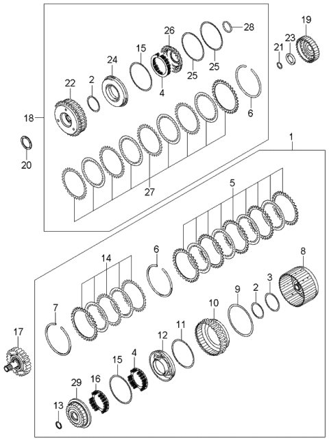2006 Kia Rondo Piston Assembly-Under Clutch Diagram for 4552139000