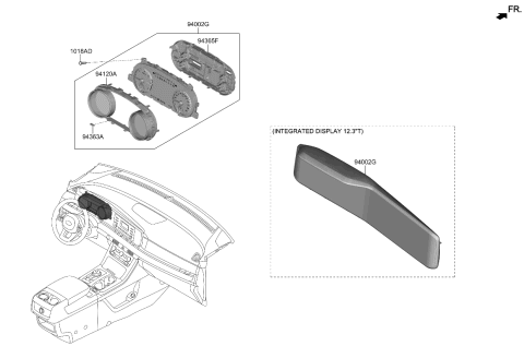 2024 Kia Carnival Cluster Assembly-INSTRUM Diagram for 94011R0040