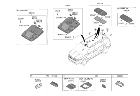 2024 Kia Carnival Lamp Assembly-Room Diagram for 92850A9000GYT