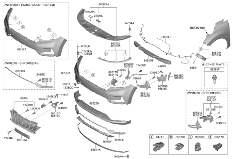 2024 Kia Carnival Piece-Front Bumper,L Diagram for 86532R0000