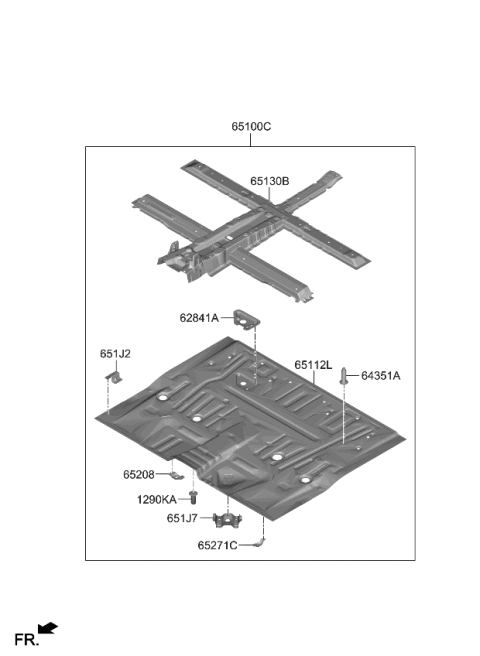 2023 Kia Carnival Panel Assembly-Floor,Ctr Diagram for 65100R0000