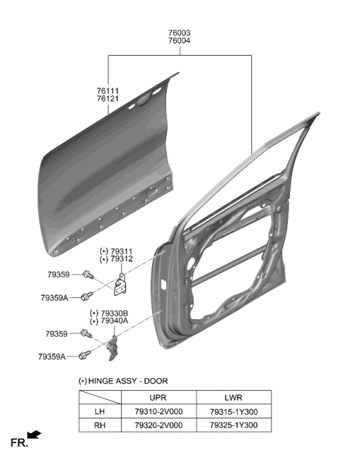 2024 Kia Carnival Hinge Assembly-Front Door LH Diagram for 793102V000