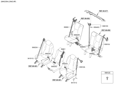 2024 Kia Carnival Bolt-Seat Belt Anchor Mounting Diagram for 1911707283