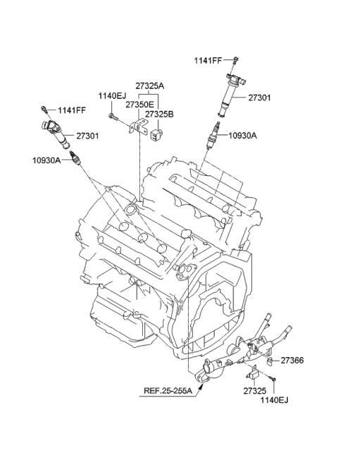 2008 Kia Borrego Spark Plug Assembly Diagram for 1884611060
