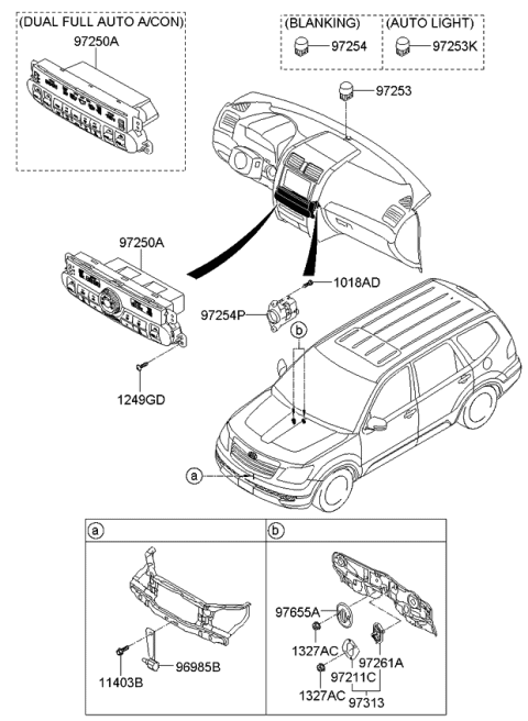 2011 Kia Borrego Sensor-Photo & Automatic Diagram for 972534D000