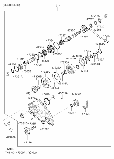 2008 Kia Borrego Transfer Assembly Diagram for 4730049610