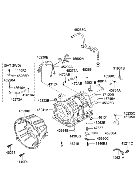 2010 Kia Borrego Auto Transmission Case Diagram 2