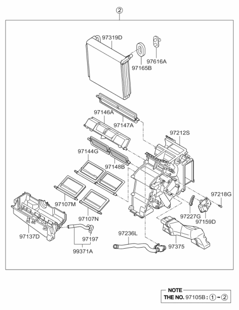 2012 Kia Borrego Heater System-Heater & Evaporator Diagram 2