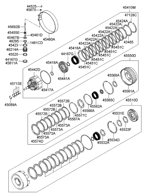 2009 Kia Borrego Snap-Ring Diagram for 454694C000