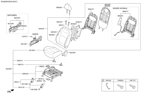 2019 Kia Soul Switch Assembly-Power Front Diagram for 88622B2000