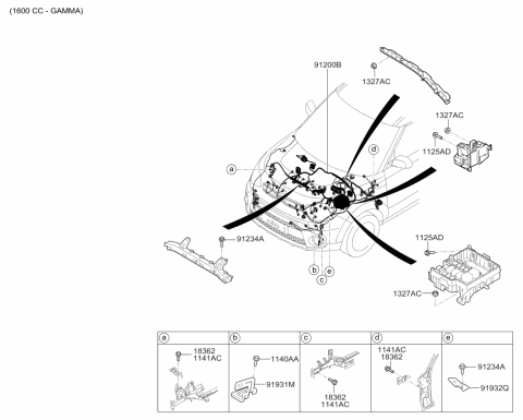 2017 Kia Soul Wiring Assembly-Front Diagram for 91713B2610