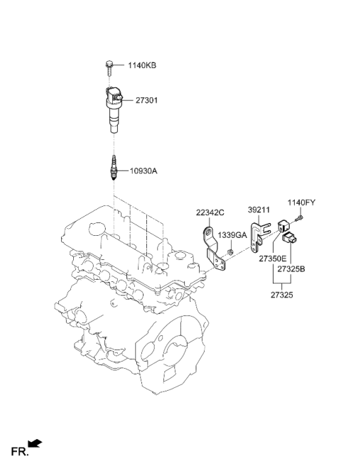 2019 Kia Soul Spark Plug Assembly Diagram for 1884908080
